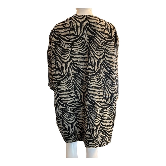 ZARA Basic Women's Size M Oversized Jacket/Coat Animal Print Open Front Pockets - Picture 3 of 16